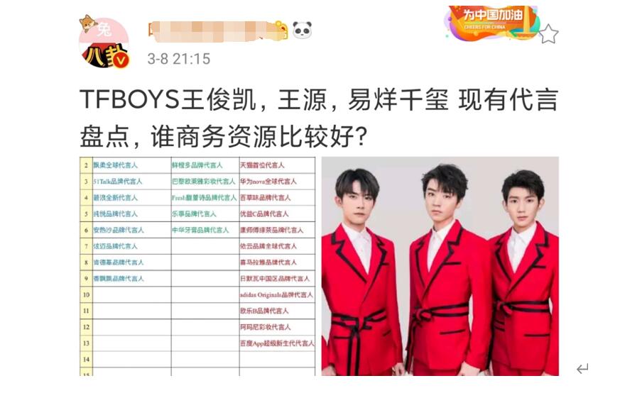 TFBOYS代言资源盘点,易烊千玺数量最多,但质量最高的却是他？